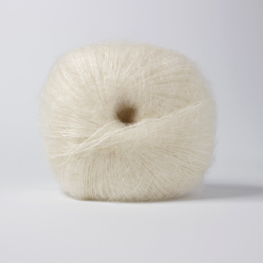 Hjertegarn // Silk Kid Mohair // Råhvid (1003)