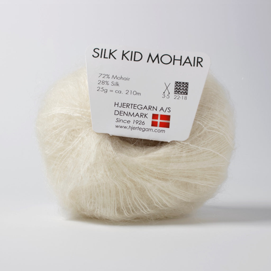 Hjertegarn // Silk Kid Mohair // Råhvid (1003)