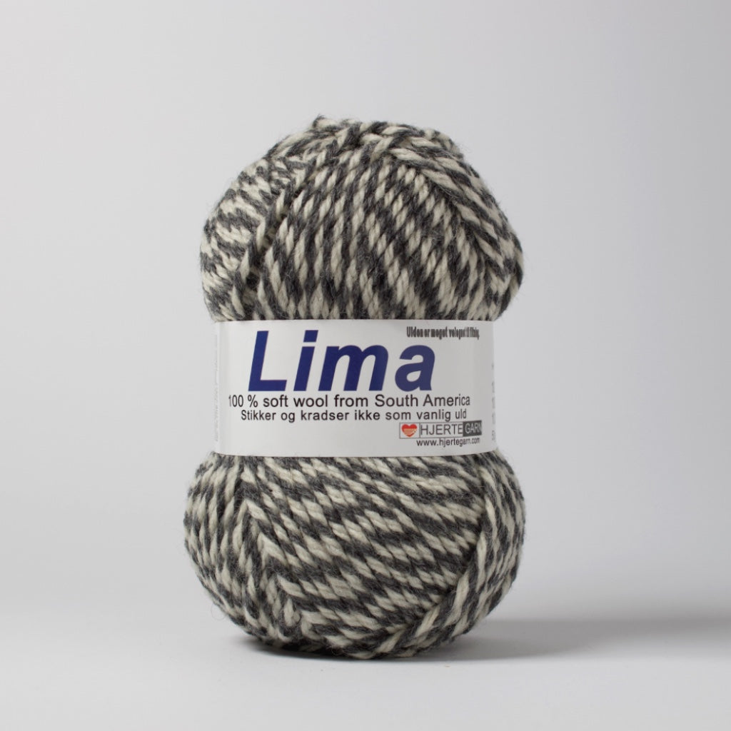 Hjertegarn // Lima // Hvid-grå (526)