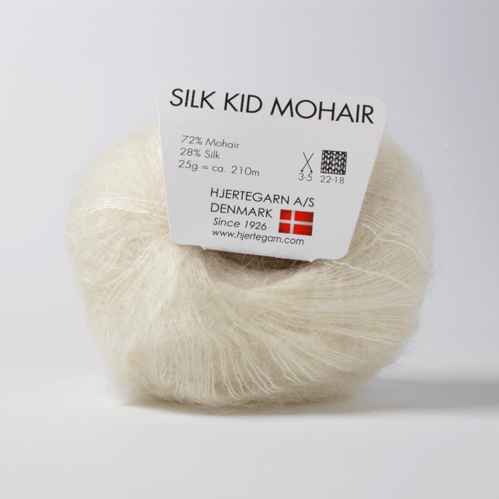 Hjertegarn // Silk Kid Mohair // Råhvid