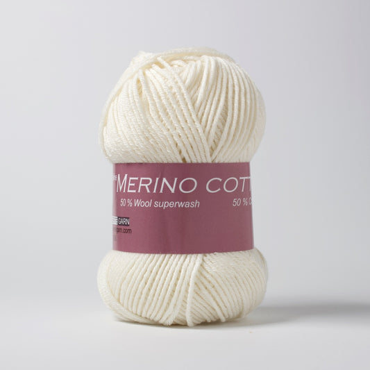 Hjertegarn // Merino Cotton // Hvid (100)