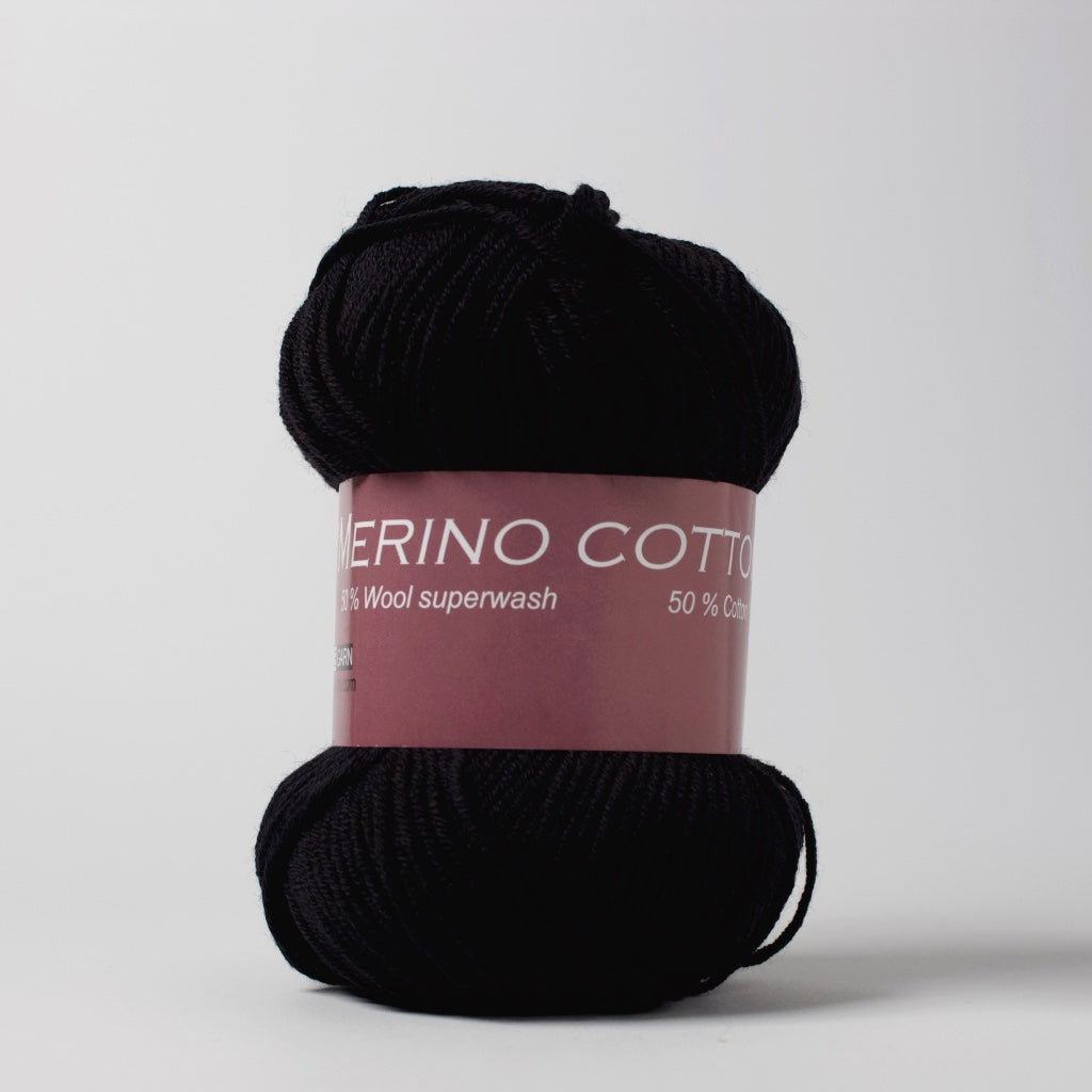 Hjertegarn // Merino Cotton // Sort (500)